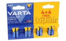 Varta longlife power lr03 mn2400 aaa  bl. 4+4 - 4903121448